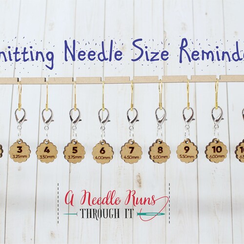 Set of 12 Knitting Needle Size Reminder Marker Set Removable Etsy