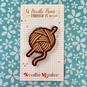 Cross Stitch Needle Minder, Crochet hook yarn ball needle minder, Wood Magnetic Needle Minder. Hand embroidery, Needle Keeper. cross stitch