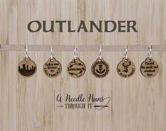 Outlander inspired Stitch markers set, celtic, knitter gift, snag free stitch markers, sassenach stitch marker set, Jamie and Claire