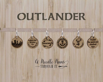 Outlander inspired Stitch markers set, celtic, knitter gift, snag free stitch markers, sassenach stitch marker set, Jamie and Claire