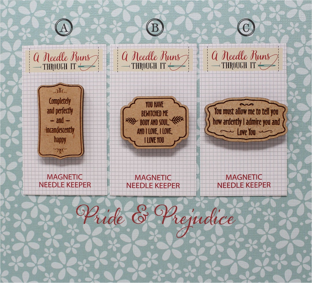 Cross Stitch Needle Minder Pride and Prejudice Quotes Wood - Etsy