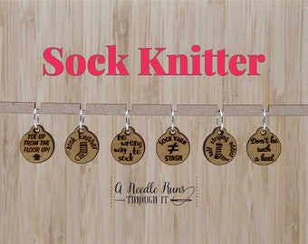 Sock Knitting - Stitch Markers (set of 6)