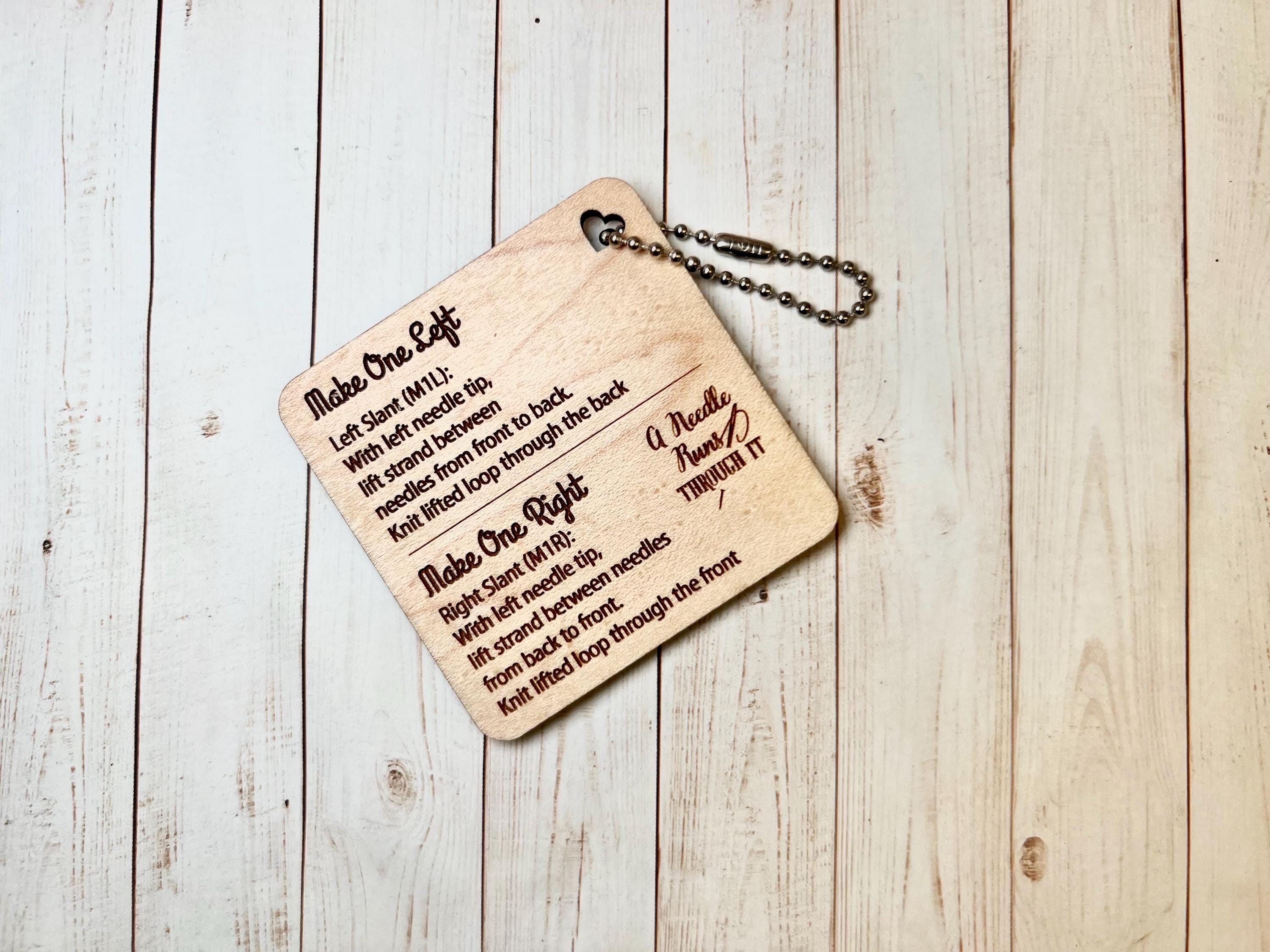 Make 1 Left, Make 1 Right Help Tag, Increase Instruction Tag, Sweater