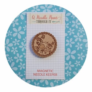 Cross Stitch Needle Minder, Bird needleminder, Wood Magnetic Needle Minder. Hand embroidery, Needle Keeper. Needle minder cross stitch birds