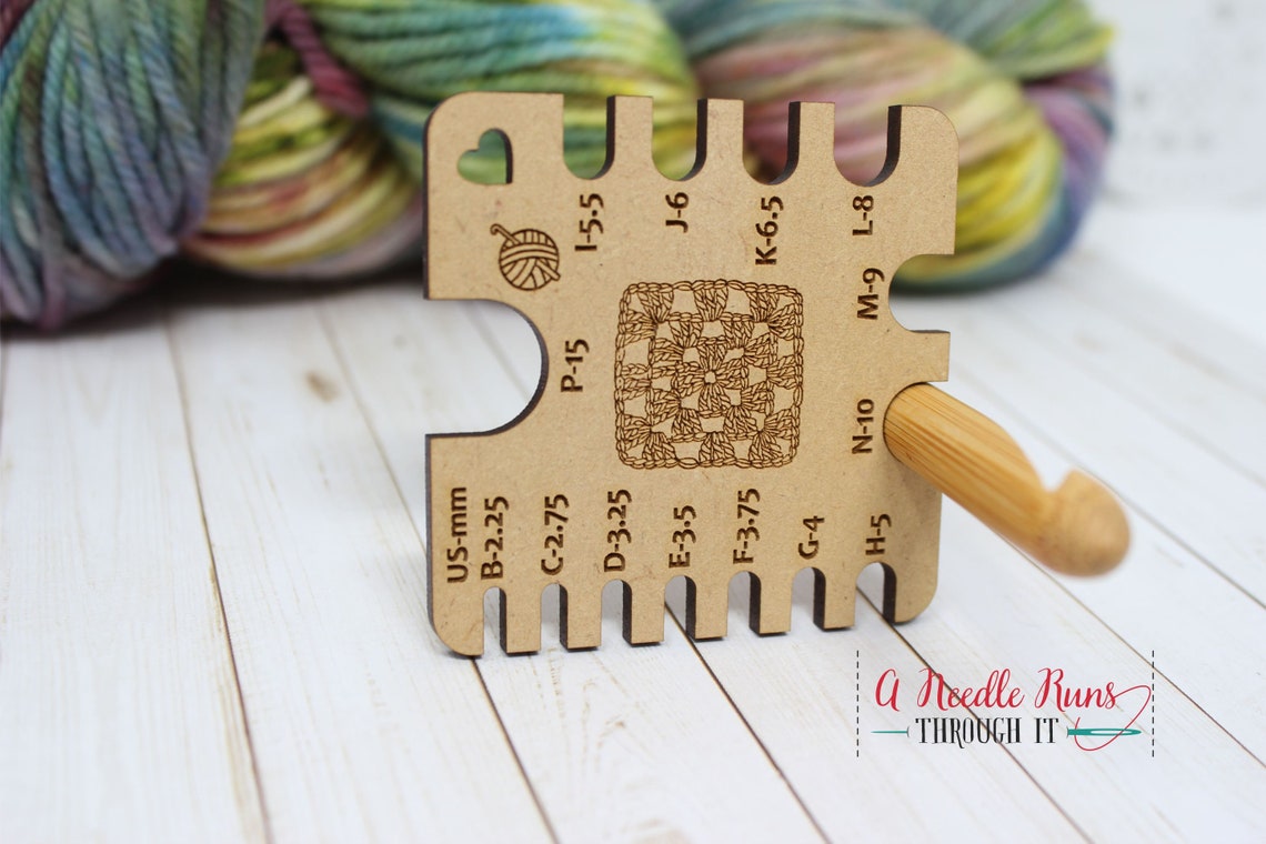 Crochet Hook Gauge. Wood Crochet Hook Gauge Tool. Crochet Hook Etsy
