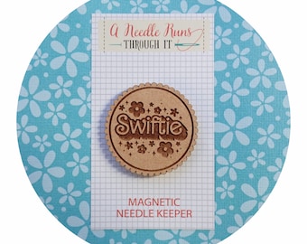 Cross Stitch Needle Minder, Swiftie needle minder, Wood Magnetic Needle Minder. Hand embroidery, Needle Keeper. Needle minder cross stitch