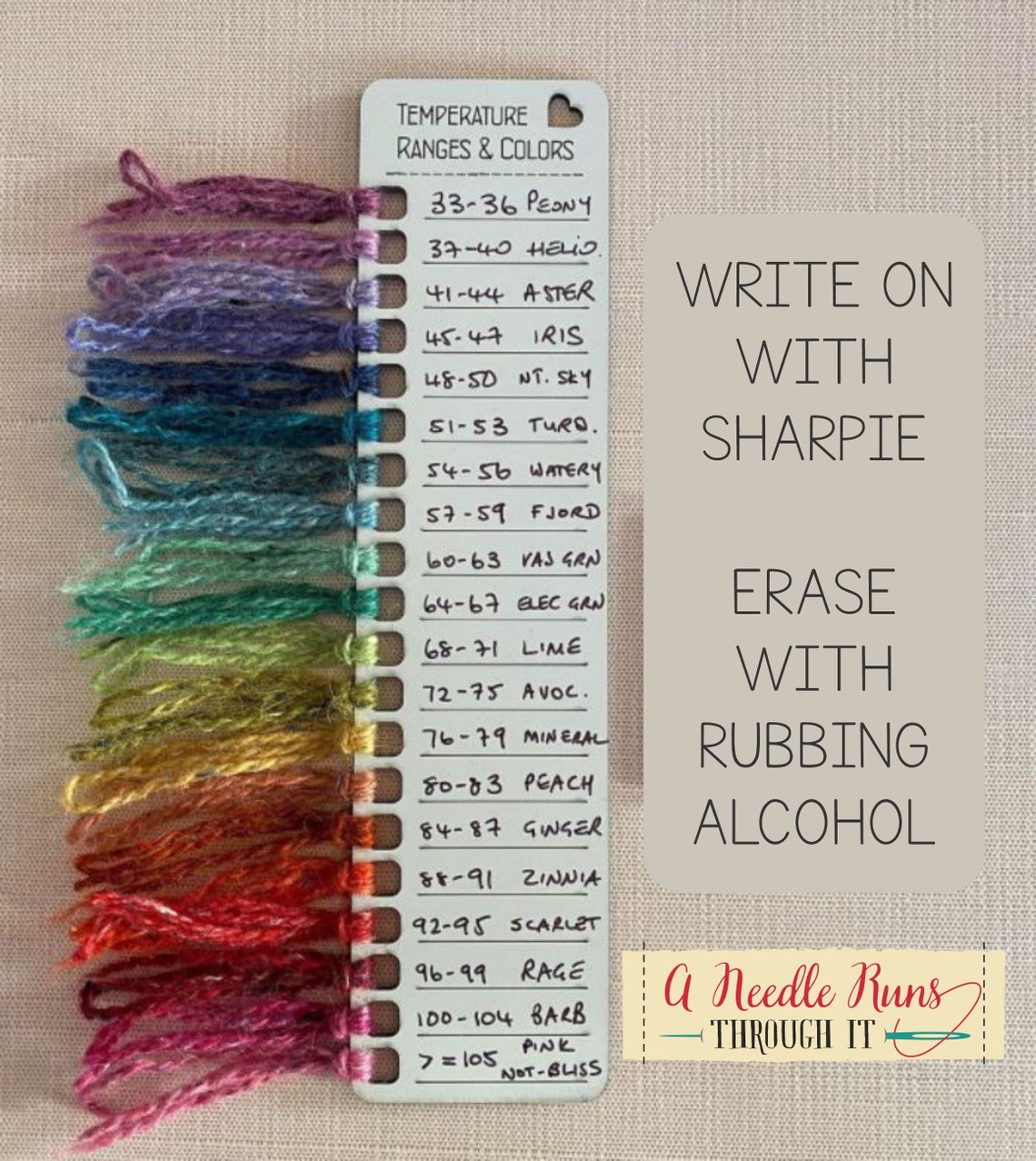 Temperature Blanket Reusable Color Chart. Erasable Swatch Etsy