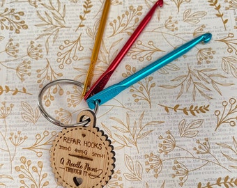 Reparación de juego de agujas de crochet. Agujas de crochet pequeñas en tres tamaños: gancho de 3 mm, gancho de 4 mm y gancho de 5 mm. Agujas de crochet diminutas de aluminio