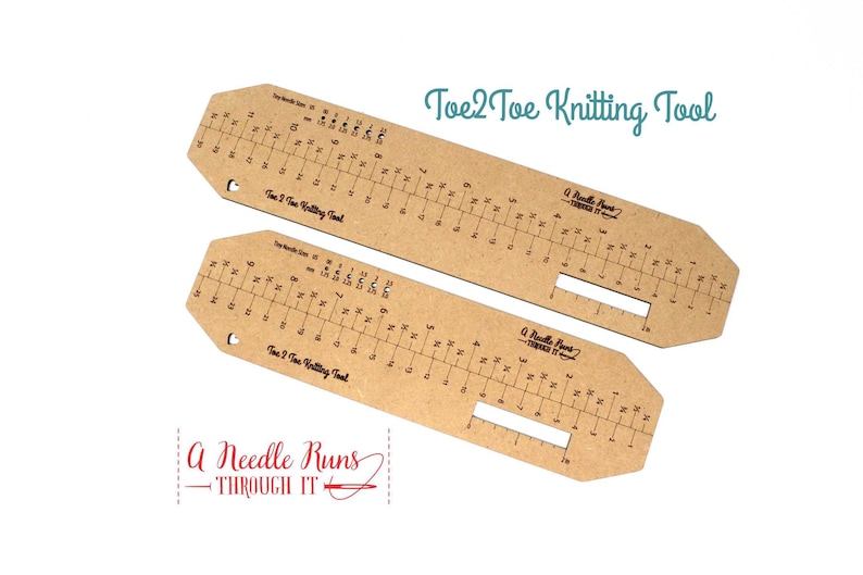 Toe2Toe Knitting tool for Sock Knitting, Kitchener Stitch and bind off Instructions. Knitting Tool for socks. Sock Knitting measuring ruler