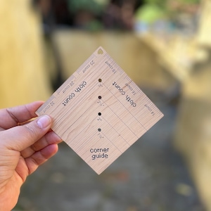 Cross Stitch corner ruler, Cross Stitch fabric count ruler and gauge. Cloth count ruler for Cross stitch embroidery fabric.