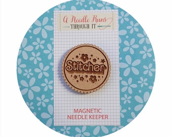 Cross Stitch Needle Minder, Stitcher needle minder, Wood Magnetic Needle Minder. Hand embroidery, Needle Keeper. Needle minder cross stitch