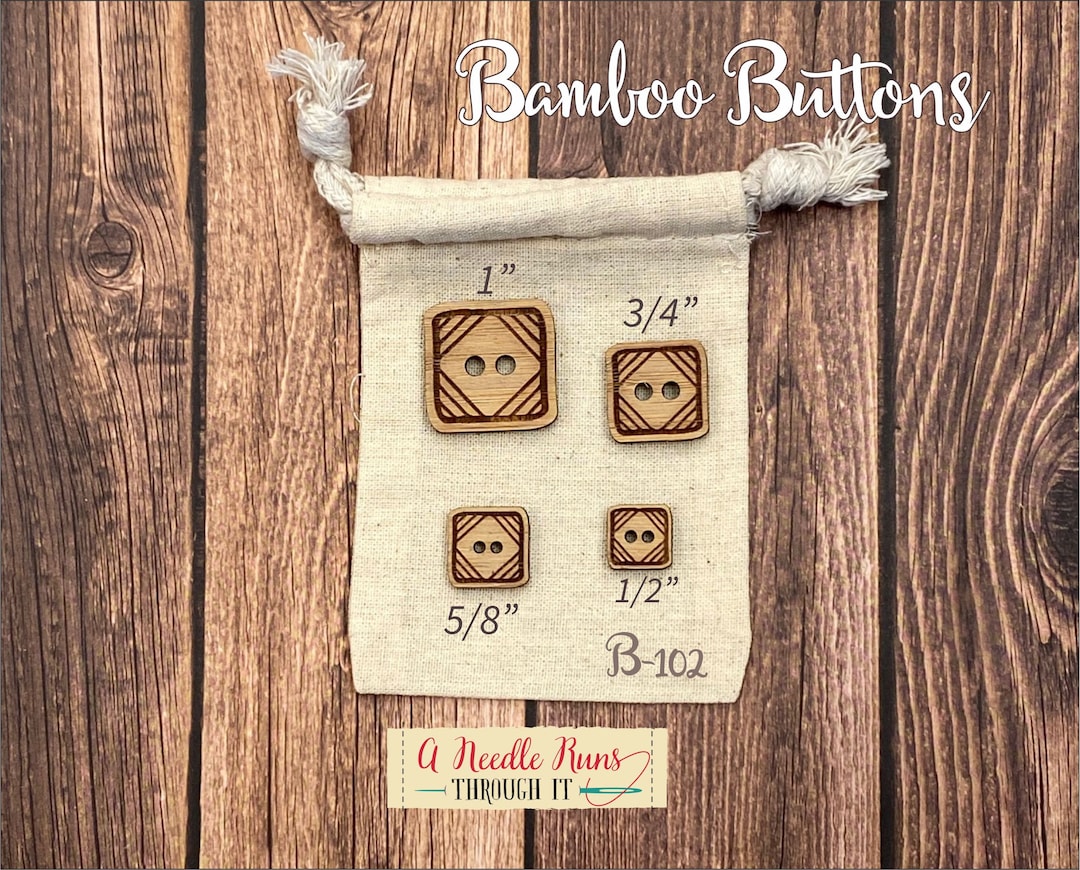 B-102 Wood Bamboo Buttons, Buttons for Knits, Knitting and Crochet ...