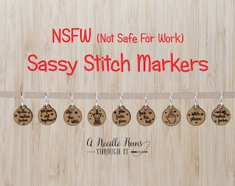 NSFW (not safe for work) Sassy Stitch Markers for Knitting
