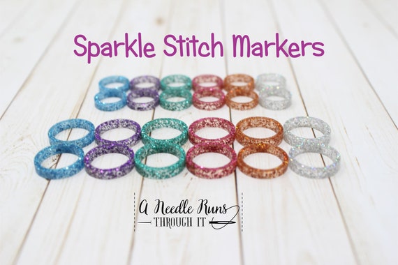 Sparkle Rings Stitch Marker Set for Large Needles, Stitch Markers for  Knitting, Tin of Knitting Markers. Sparkle Markers for Large Needles 