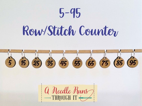 5-95 Numbers Row Counter Stitch Markers. Row Counter for Knitting or Crochet.  Stitch Count Markers for Knitting and Crochet. Clasp Markers. 