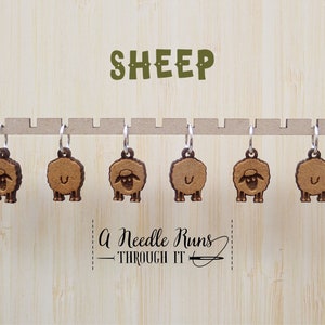 Little Sheep front and back stitch marker set, knitter gift,snag free stitch markers, right side, wrong side markers.Crochet progress keeper