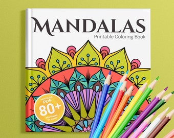 Mandala Digital  download coloring book. Printable Mandalas Coloring Book.  Print and color. Over 80 original designs. Digital Download