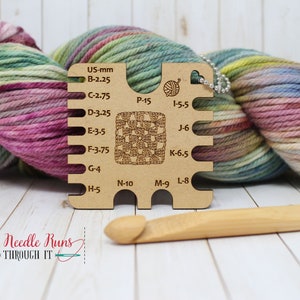 Crochet Hook Gauge. wood crochet hook gauge tool. Crochet hook measuring gauge. crochet tools