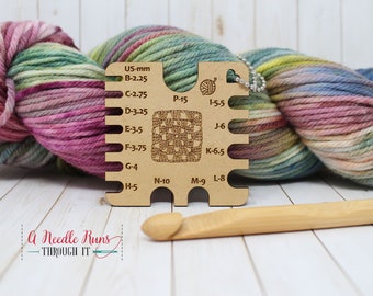 Crochet Hook Gauge. wood crochet hook gauge tool. Crochet hook measuring gauge. crochet tools