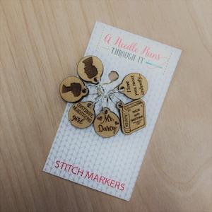 Pride & Prejudice Inspired - Stitch Markers (set of 6) No