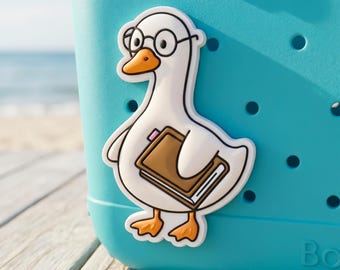 Cute Goose Set Bogg Bag Charms | Nerd Reading Goose Shoe Charms for Crocs | High Quality PVC Animal Accessories | Buy Singles or Combo Set