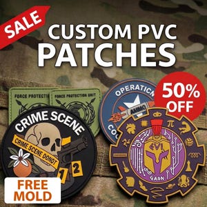 Custom PVC Patches | Personalized 3D Rubber Logo Patch | 3-Inch Morale Patch for Hats, Bags & Jackets | Custom Emblem Hook and Loop