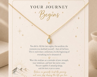Graduation Oval Pendant Necklace with Message Card,S925 Silver Chain, Gold or Silver Finish, Meaningful Gift for Her