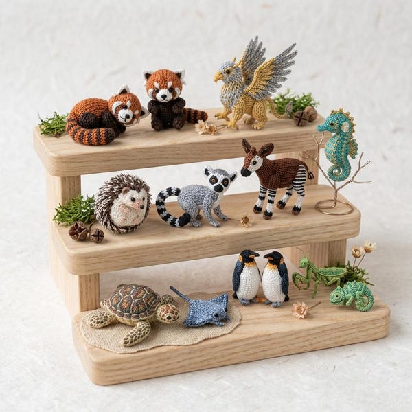 Micro Crochet Animal Pattern PDF, Mini Wildlife Collection, Amigurumi (Digital Download)