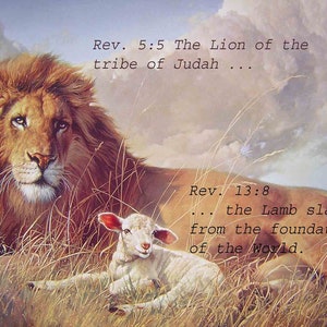 Lamb and Lion Christian Bible Verse