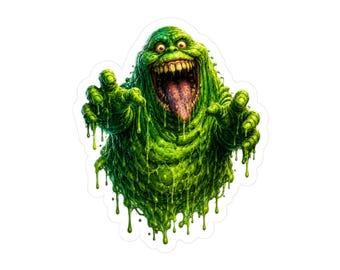 Adesivo in vinile fustellato Ghostbusters Slimer / Slime verde horror