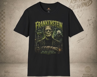 Frankenstein Monster T-Shirt | Vintage Horror Lightning Scene