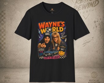 Wayne's World Poster Graphic T-Shirt | Vintage 90s Movie Design