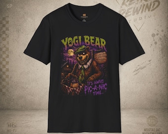Camiseta de terror de Yogi Bear / Camiseta retro de dibujos animados de terror del parque Jellystone embrujado / RetroRewind After Dark