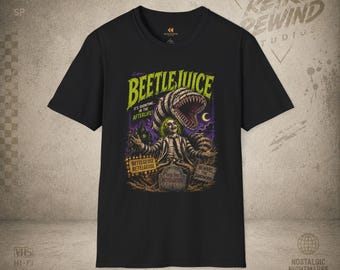 Maglietta con locandina del film Beetlejuice / Maglietta grafica horror retrò