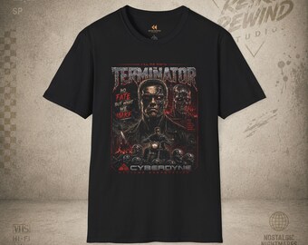 Maglietta Terminator "Tornerò" / Maglietta horror fantascientifica retrò