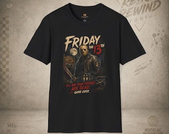 Maglietta con maschera horror di Venerdì 13 / Maglietta ispirata a Jason Voorhees