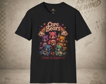Horror Pflege Bären Shirt | Gruseliges 80er Jahre Cartoon VHS Grafik-T-Shirt | RetroRewind After Dark