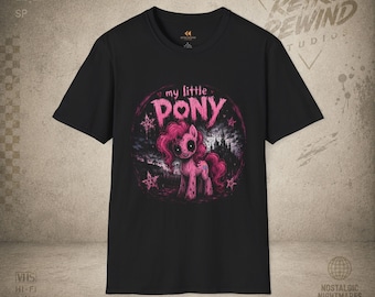 Horror My Little Pony Pinkie Pie T-Shirt | Gruseliges Pastell Goth Tee | RetroRewind After Dark