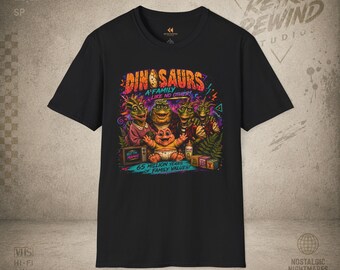 Dinosaurs Family Like No Other T-Shirt | Retro Neon Dino Graphic