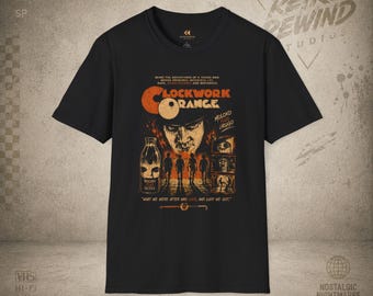 T-shirt con grafica di Arancia Meccanica / Design di locandina cinematografica vintage / RetroRewind Studios After Dark