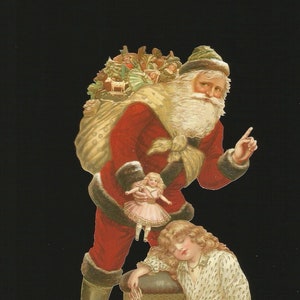 Ernst Freihoff mbh, fustella in rilievo in stile vintage tedesco - Babbo Natale e bambino di grandi dimensioni BK5118 (serie BK)