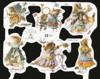 Mamelok English Embossed Vintage Style Scrap Die Cut Relief- Vera Mouse (Marjolein Bastin) 1777