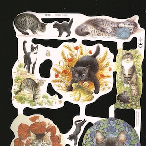 Mamelok Estilo Vintage Inglês Recorte de Recorte - Gatos Preciosos Gatinhos (Ilustrado / Desenhado por Lesley Anne Ivory) 1816