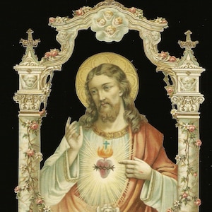 Relieve troquelado estilo vintage alemán en relieve - Jesús grande, Navidad, Pascua, religioso BK5145 (Serie BK)
