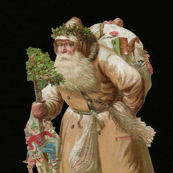 Ernst Freihoff mbh, German Embossed Vintage Style Scrap Die Cut Relief -Large Christmas Santa BK5164  (BK Series)