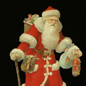 Fustella in rilievo in stile vintage tedesco con ritagli - Grandi giocattoli di Babbo Natale e bastone BK5138 (serie BK)