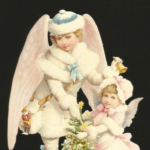 Rilievo in stile vintage in rilievo tedesco - Grandi angeli di Natale BK5171 (serie BK)