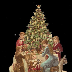 Rilievo in rilievo in stile vintage tedesco - Grande albero di Natale per bambini e regali BK5122 (serie BK)