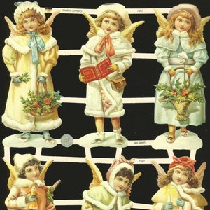 Troqueles de corte en relieve de estilo vintage alemán: ángeles de Pascua navideños EF7347