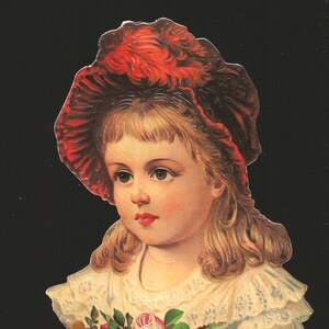 Recorte em relevo estilo vintage alemão - Lindas rosas infantis vestidas em estilo vitoriano EF7063